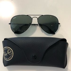 Black Monochrome RayBan Aviators